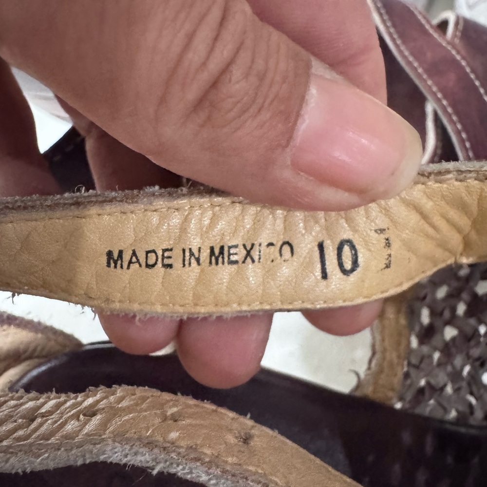 Bed Stu Leather Brown Wedge Sandals Totally Cool size 10 - Picture 7 of 9